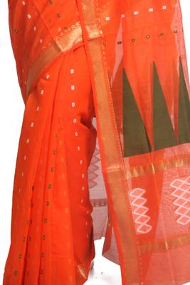 Multicolor Hand Woven Pure Bengal Handloom Saree With Blouse 4