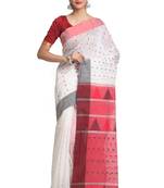 Multicolor Hand Woven Pure Khadi Saree With Blouse