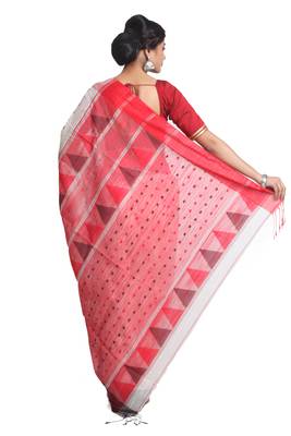 Multicolor Hand Woven Pure Khadi Saree With Blouse 3