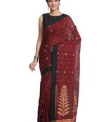 Multicolor hand woven pure bengal handloom saree with blouse