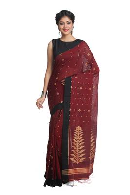 Multicolor hand woven pure bengal handloom saree with blouse 2