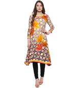 Multicolor printed crepe kurti