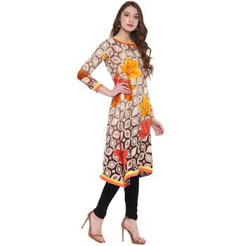 Multicolor printed crepe kurti 2