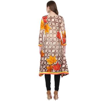 Multicolor printed crepe kurti 3