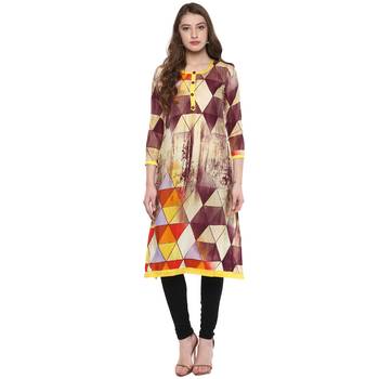  Multicolor printed crepe Women kurti 1