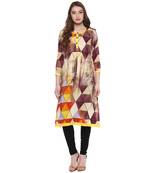 Multicolor printed crepe Women kurti