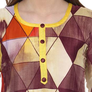  Multicolor printed crepe Women kurti 4