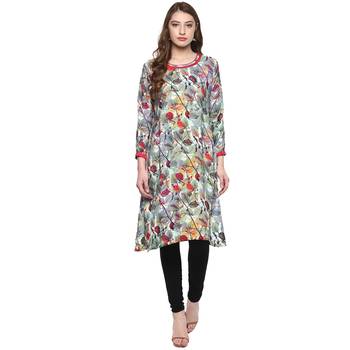 Ridan Women Multicolor printed crepe kurti 1