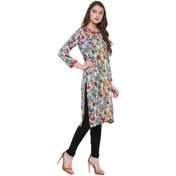 Ridan Women Multicolor printed crepe kurti 2