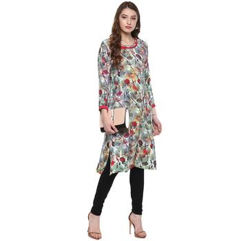 Ridan Women Multicolor printed crepe kurti 5