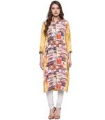  Multicolor women  printed crepe straight kurti 