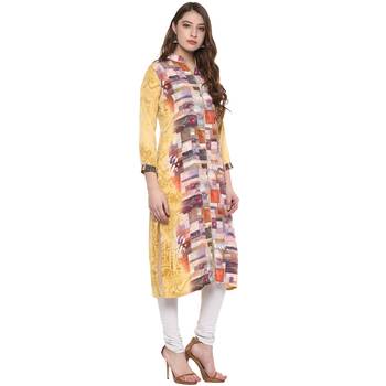  Multicolor women  printed crepe straight kurti  2
