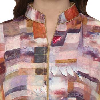  Multicolor women  printed crepe straight kurti  4
