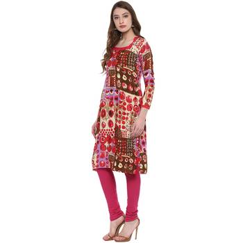 Multicolor printed crepe kurti 2