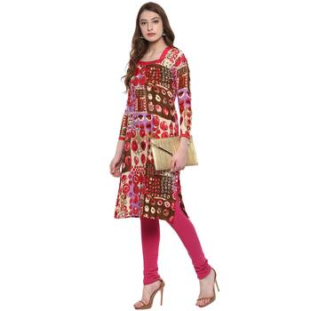 Multicolor printed crepe kurti 5