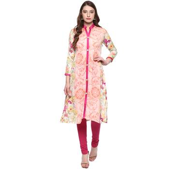 Multicolor printed crepe kurti 1
