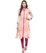 Multicolor printed crepe kurti