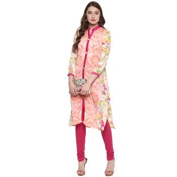 Multicolor printed crepe kurti 5