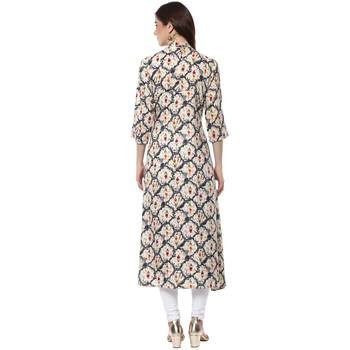 Multicolor printed rayon kurti 3