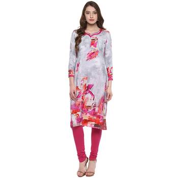  Multicolor printed crepe Women kurti 1