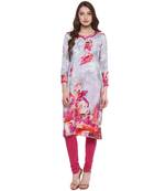  Multicolor printed crepe Women kurti