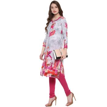  Multicolor printed crepe Women kurti 5