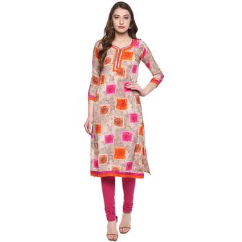  Multicolor printed Women  crepe kurti 1