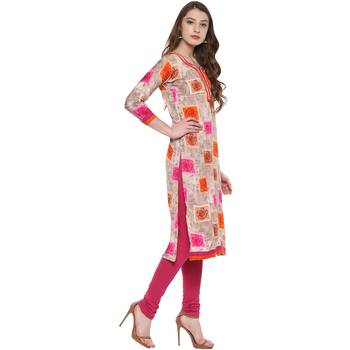  Multicolor printed Women  crepe kurti 2