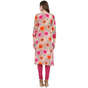  Multicolor printed Women  crepe kurti 3