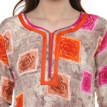  Multicolor printed Women  crepe kurti 4