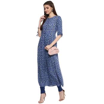Blue printed rayon kurti 3
