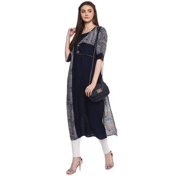 Blue printed rayon kurti 2