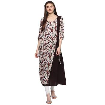  Brown  Rayon Double Layered Kurti 1