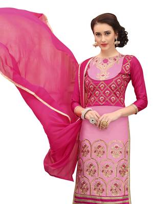 Pink Embroidered Cotton Salwar 2