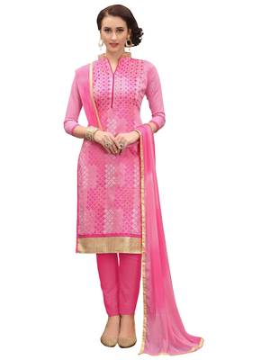 Pink Embroidered Cotton Salwar 1
