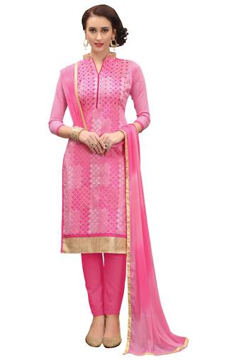 Pink Embroidered Cotton Salwar