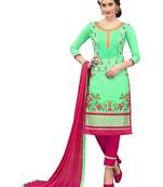 Green Embroidered Cotton Salwar