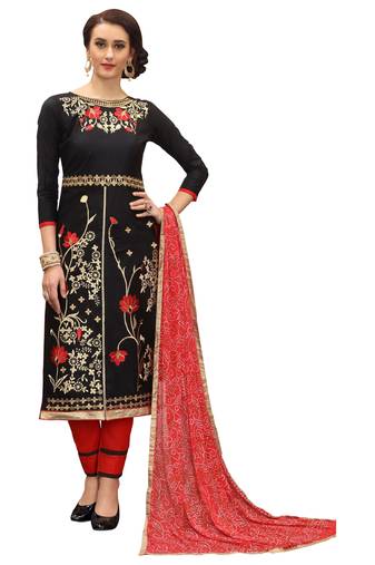 Black Embroidered Cotton Salwar