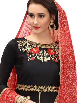 Black Embroidered Cotton Salwar 2