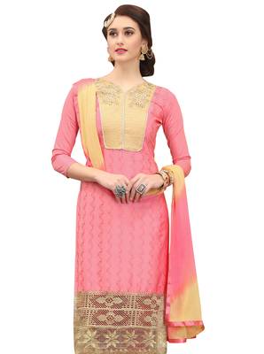 Peach Embroidered Cotton Salwar 2