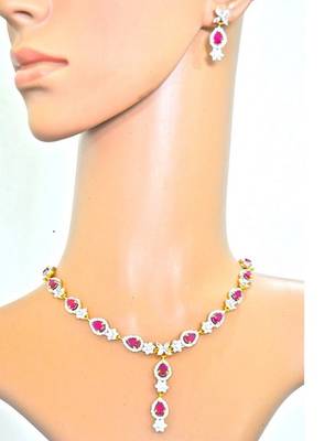 Ruby Diamond Necklace Set 1