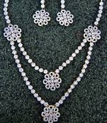American Diamond Floral Necklace Set