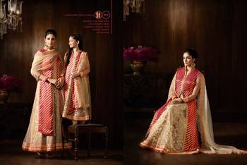 Gold Embroidered Net unstitched salwar with dupatta 1