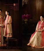 Gold Embroidered Net unstitched salwar with dupatta