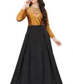 Musterd Embroidary Tapeta Silk semi stitched gown