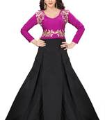 Pink Embroidary Tapeta Silk semi stitched gown