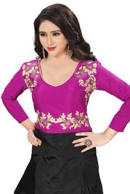 Pink Embroidary Tapeta Silk semi stitched gown 3