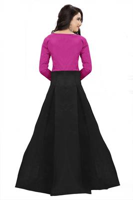 Pink Embroidary Tapeta Silk semi stitched gown 4