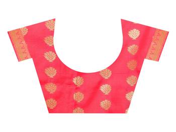  multicolor printed cotton silk saree with blouse 5