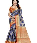  multicolor printed cotton silk saree with blouse
